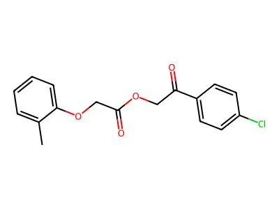 2-(4-Chlorophenyl)-2-oxoethyl (2-methylphenoxy)acetate structure
