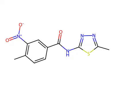 4-methyl-N-(5-methyl-1,3,4-thiadiazol-2-yl)-3-nitrobenzamide structure