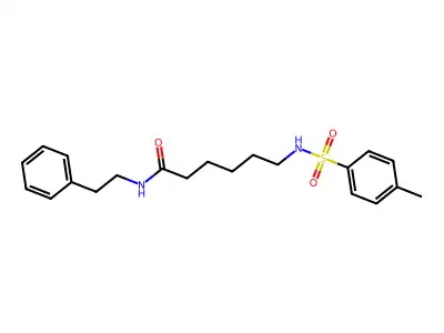 6-(Toluene-4-sulfonylamino)-hexanoic acid phenethyl-amide structure