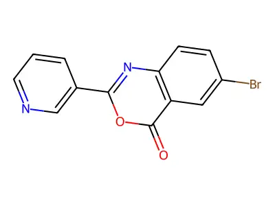 6-bromo-2-(pyridin-3-yl)-4H-3,1-benzoxazin-4-one structure