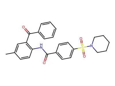 N-(2-benzoyl-4-methylphenyl)-4-piperidin-1-ylsulfonylbenzamide structure