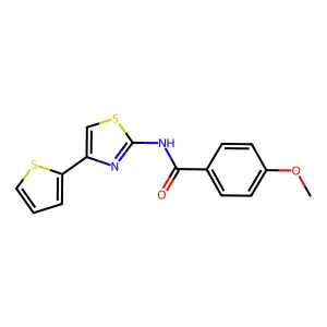 4-methoxy-N-(4-(thiophen-2-yl)thiazol-2-yl)benzamide structure