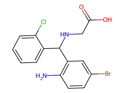2-(((2-Amino-5-bromophenyl)(2-chlorophenyl)methyl)amino)acetic acid structure