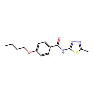 4-butoxy-N-(5-methyl-1,3,4-thiadiazol-2-yl)benzamide structure