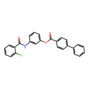 3-{[(2-Chlorophenyl)carbonyl]amino}phenyl biphenyl-4-carboxylate structure