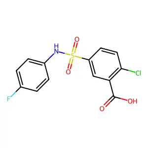 2-Chloro-5-[(4-fluorophenyl)sulfamoyl]benzoic acid structure