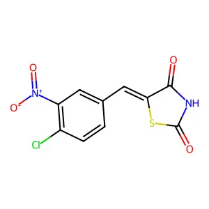 (5E)-5-[(4-chloro-3-nitrophenyl)methylidene]-1,3-thiazolidine-2,4-dione structure