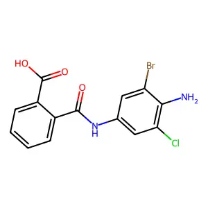 2-[(4-Amino-3-bromo-5-chloroanilino)carbonyl]benzoic acid structure