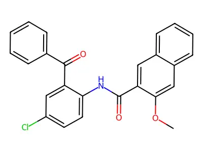 N-(2-benzoyl-4-chlorophenyl)-3-methoxynaphthalene-2-carboxamide structure