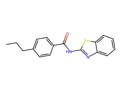 N-(1,3-benzothiazol-2-yl)-4-propylbenzamide structure