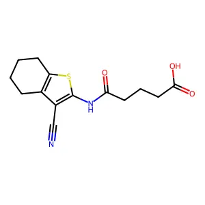 5-[(3-Cyano-4,5,6,7-tetrahydro-1-benzothien-2-yl)amino]-5-oxopentanoic acid structure