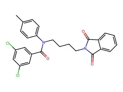 3,5-dichloro-N-[4-(1,3-dioxoisoindol-2-yl)butyl]-N-(4-methylphenyl)benzamide structure