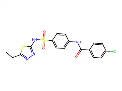 4-chloro-N-{4-[(5-ethyl-1,3,4-thiadiazol-2-yl)sulfamoyl]phenyl}benzamide structure