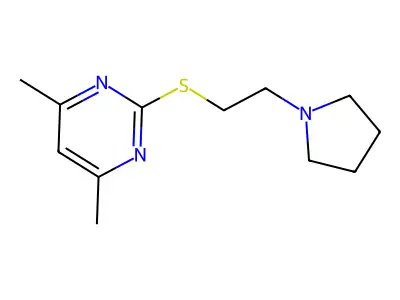 4,6-Dimethyl-2-(2-pyrrolidin-1-ylethylsulfanyl)pyrimidine structure