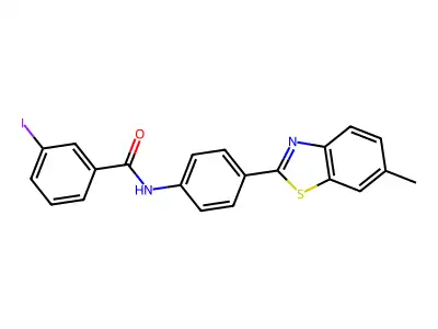3-iodo-N-[4-(6-methyl-1,3-benzothiazol-2-yl)phenyl]benzamide structure