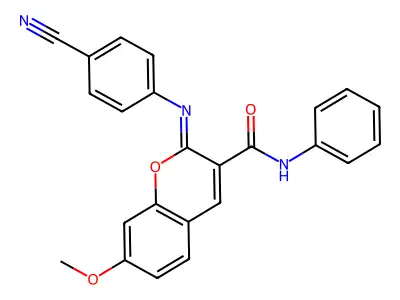 (Z)-2-((4-cyanophenyl)imino)-7-methoxy-N-phenyl-2H-chromene-3-carboxamide structure