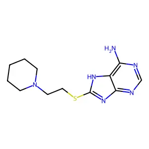 8-(2-piperidin-1-ylethylsulfanyl)-7H-purin-6-amine structure