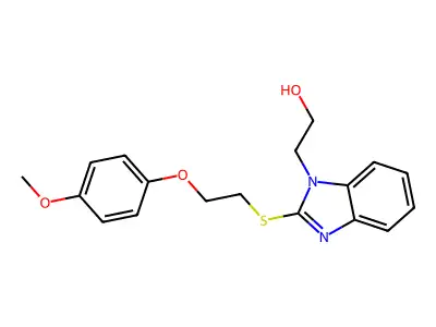 2-[2-[2-(4-Methoxyphenoxy)ethylsulfanyl]benzimidazol-1-yl]ethanol structure