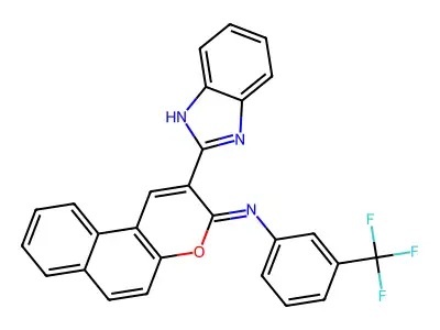 (3Z)-2-(1H-1,3-benzodiazol-2-yl)-N-[3-(trifluoromethyl)phenyl]-3H-benzo[f]chromen-3-imine structure