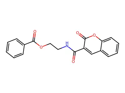 2-(2-oxo-2H-chromene-3-carboxamido)ethyl benzoate structure