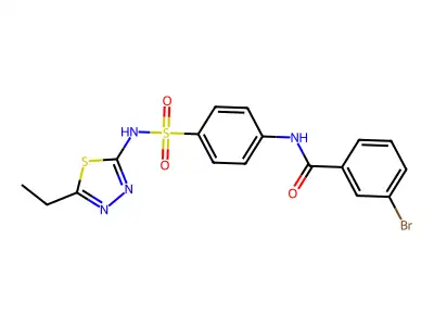 3-bromo-N-(4-(N-(5-ethyl-1,3,4-thiadiazol-2-yl)sulfamoyl)phenyl)benzamide structure