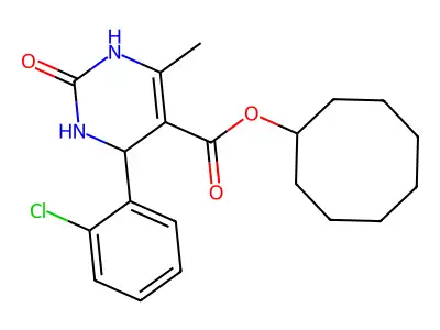 cyclooctyl 4-(2-chlorophenyl)-6-methyl-2-oxo-1,2,3,4-tetrahydropyrimidine-5-carboxylate structure