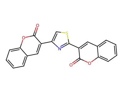 3-[2-(2-oxo-2H-chromen-3-yl)-1,3-thiazol-4-yl]-2H-chromen-2-one structure