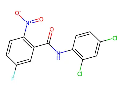 N-(2,4-dichlorophenyl)-5-fluoro-2-nitrobenzamide structure