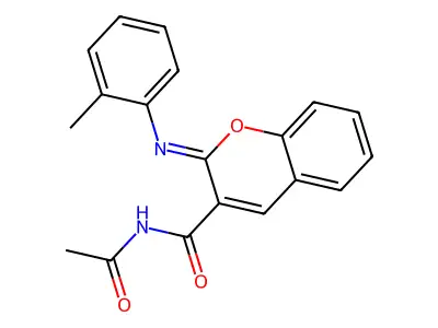 (2Z)-N-acetyl-2-[(2-methylphenyl)imino]-2H-chromene-3-carboxamide structure