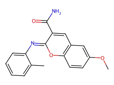 (Z)-6-methoxy-2-(o-tolylimino)-2H-chromene-3-carboxamide structure