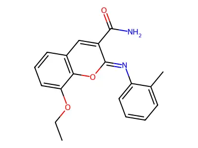 (2Z)-8-ethoxy-2-[(2-methylphenyl)imino]-2H-chromene-3-carboxamide structure