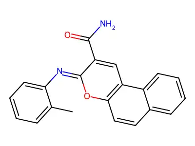 (3Z)-3-[(2-methylphenyl)imino]-3H-benzo[f]chromene-2-carboxamide structure