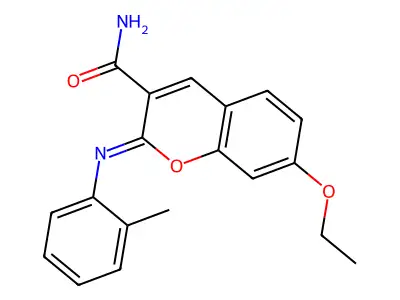 (2Z)-7-ethoxy-2-[(2-methylphenyl)imino]-2H-chromene-3-carboxamide structure