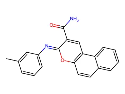(3Z)-3-[(3-methylphenyl)imino]-3H-benzo[f]chromene-2-carboxamide structure