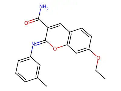 (2Z)-7-ethoxy-2-[(3-methylphenyl)imino]-2H-chromene-3-carboxamide structure