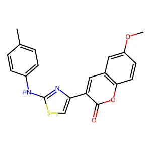 6-methoxy-3-{2-[(4-methylphenyl)amino]-1,3-thiazol-4-yl}-2H-chromen-2-one structure