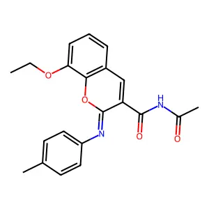 (2Z)-N-acetyl-8-ethoxy-2-[(4-methylphenyl)imino]-2H-chromene-3-carboxamide structure