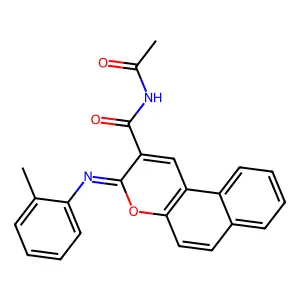 (3Z)-N-acetyl-3-[(2-methylphenyl)imino]-3H-benzo[f]chromene-2-carboxamide structure