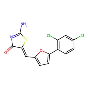 5-[5-(2,4-Dichloro-phenyl)-furan-2-ylmethylene]-2-imino-thiazolidin-4-one structure
