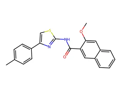 3-methoxy-N-[4-(4-methylphenyl)-1,3-thiazol-2-yl]naphthalene-2-carboxamide structure
