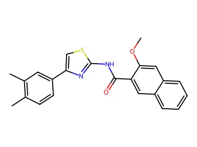 N-[4-(3,4-dimethylphenyl)-1,3-thiazol-2-yl]-3-methoxynaphthalene-2-carboxamide structure