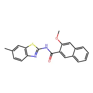 3-methoxy-N-(6-methylbenzo[d]thiazol-2-yl)-2-naphthamide structure