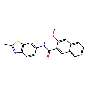3-methoxy-N-(2-methyl-1,3-benzothiazol-6-yl)naphthalene-2-carboxamide structure