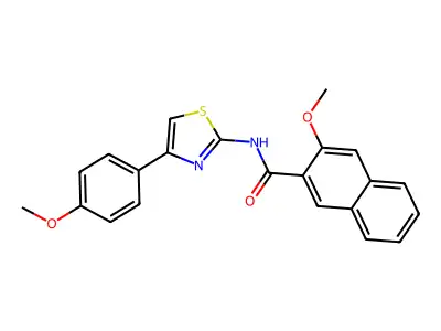 3-methoxy-N-[4-(4-methoxyphenyl)-1,3-thiazol-2-yl]naphthalene-2-carboxamide structure