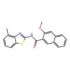 3-methoxy-N-(4-methyl-1,3-benzothiazol-2-yl)naphthalene-2-carboxamide structure