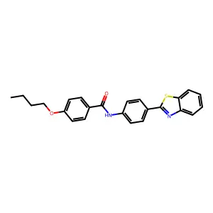 N-[4-(1,3-benzothiazol-2-yl)phenyl]-4-butoxybenzamide structure