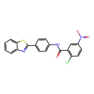 N-[4-(1,3-benzothiazol-2-yl)phenyl]-2-chloro-5-nitrobenzamide structure