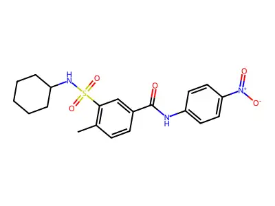 3-(cyclohexylsulfamoyl)-4-methyl-N-(4-nitrophenyl)benzamide structure