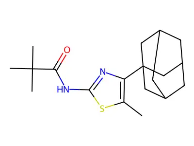 N-[4-(1-adamantyl)-5-methyl-1,3-thiazol-2-yl]-2,2-dimethylpropanamide structure