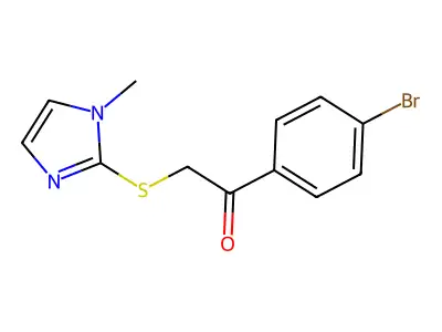 1-(4-bromophenyl)-2-[(1-methyl-1H-imidazol-2-yl)thio]ethanone structure